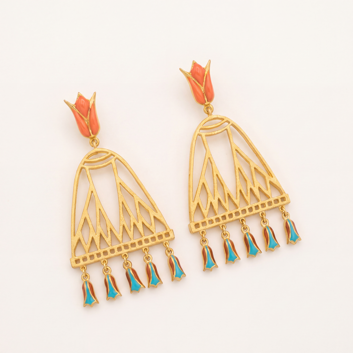 Scribe's Lantern Earrings flatlay