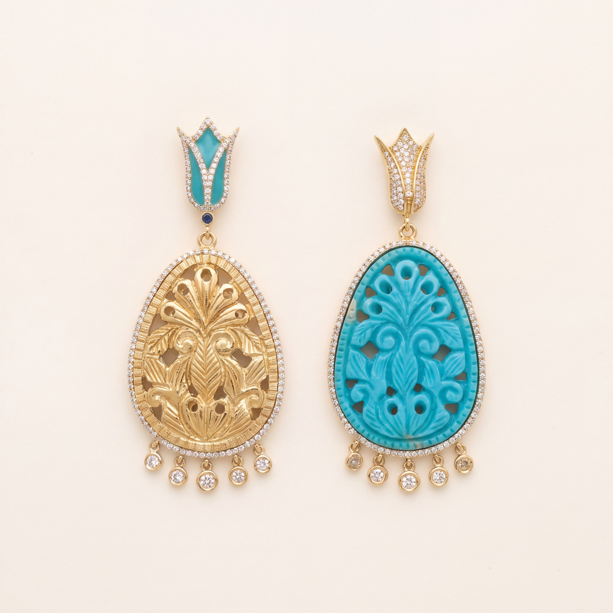 Imperial Aegis Earrings flatlay